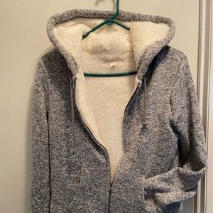 Fur Lined Zip Up Hoodie